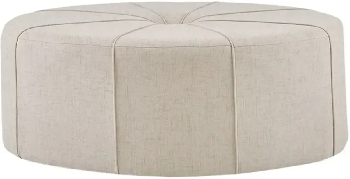 Olliix Madison Park Cream Ferris Oval Ottoman