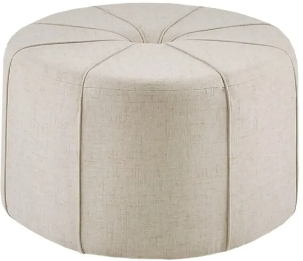 Olliix Madison Park Cream Ferris Oval Ottoman