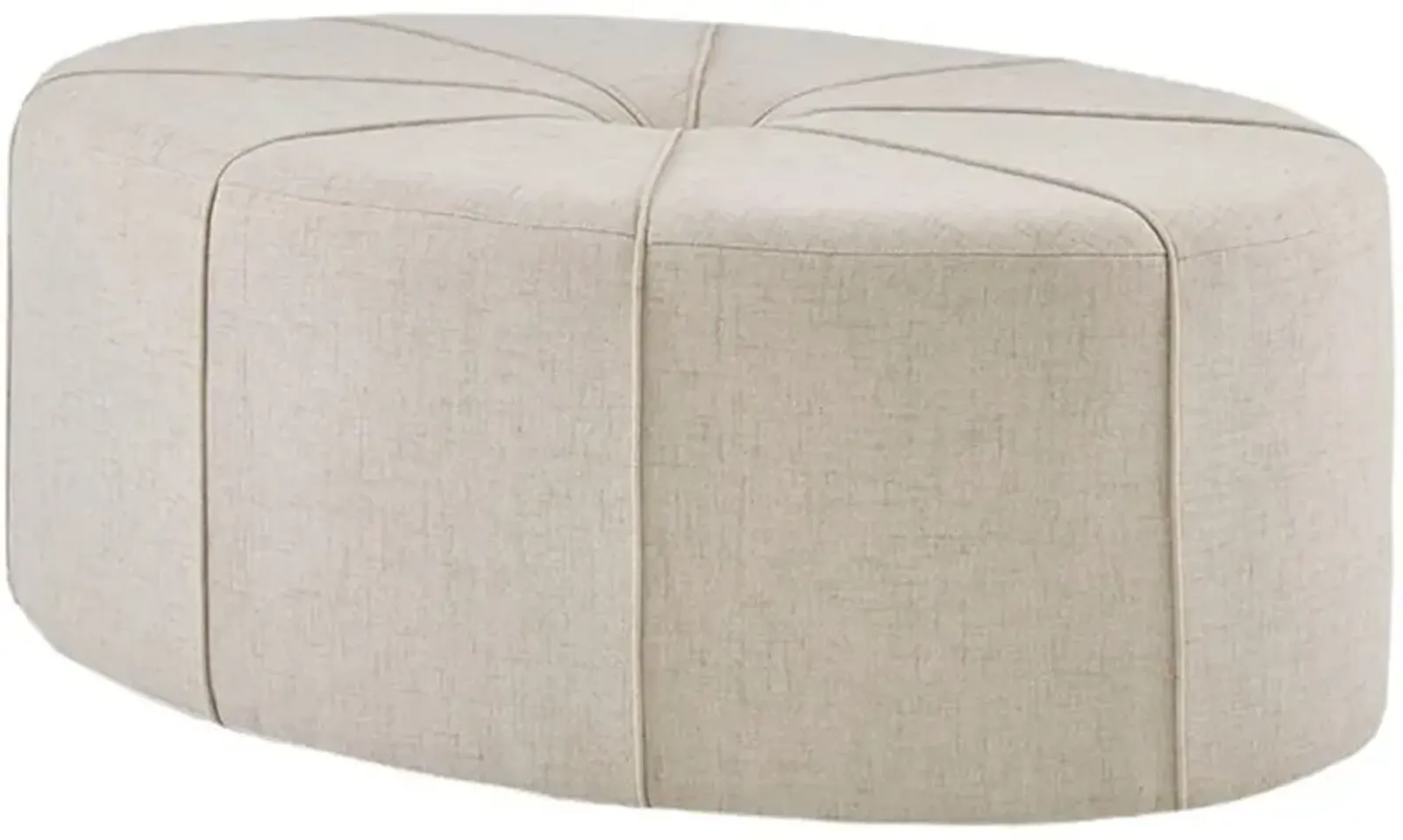 Olliix Madison Park Cream Ferris Oval Ottoman