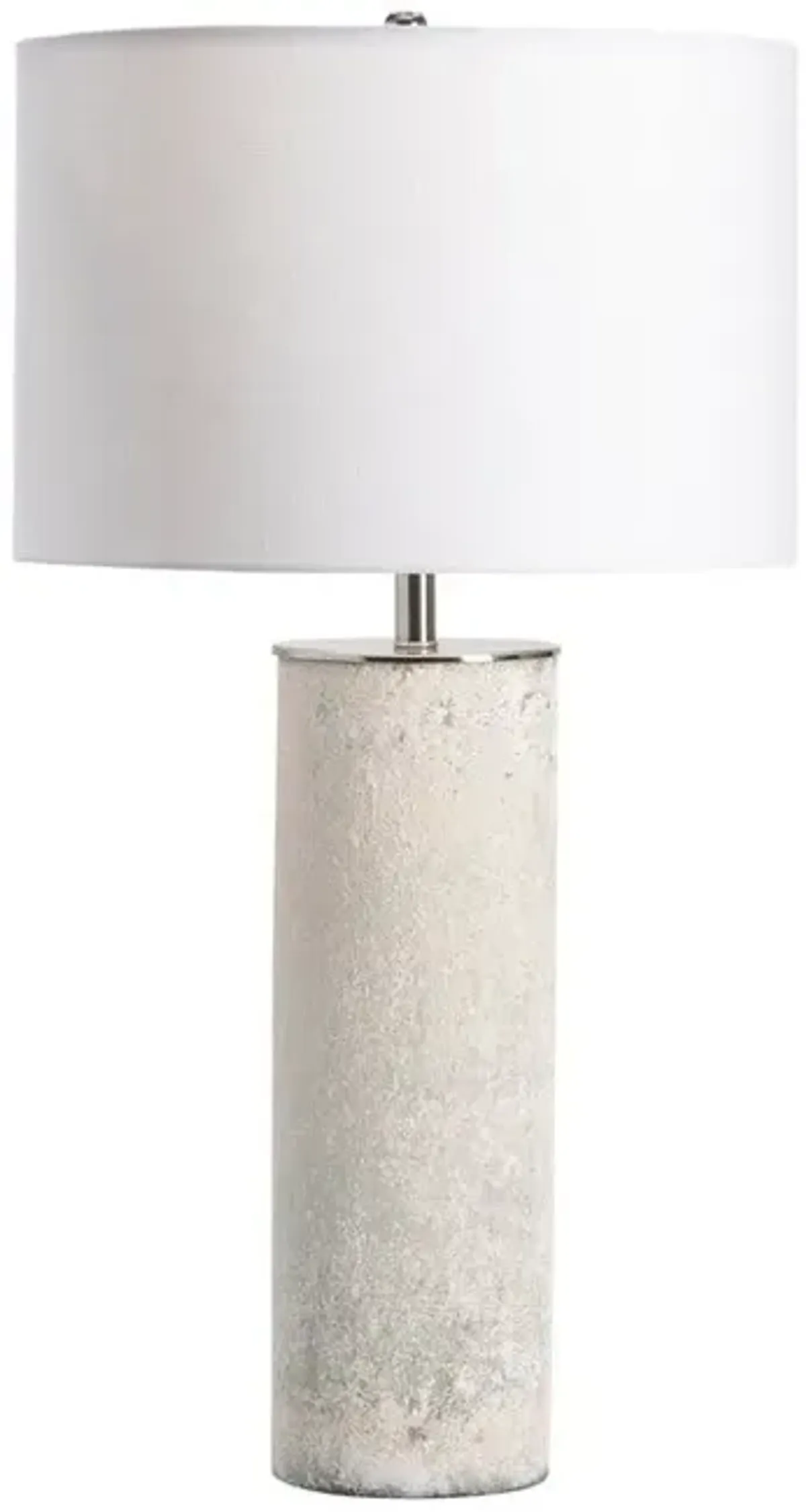 Crestview Frost Nickel/Off-White/White Table Lamp