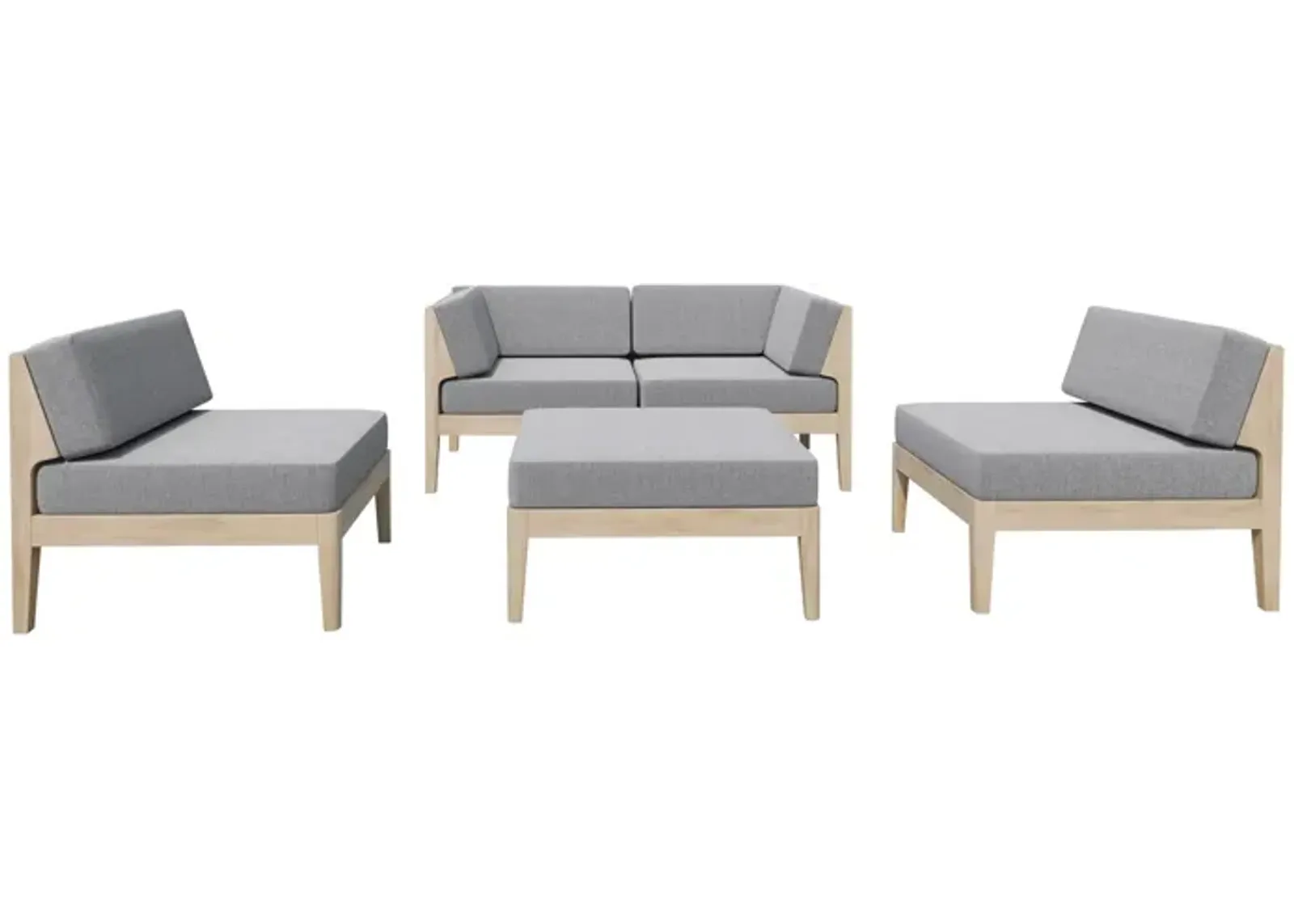 Linon Summerlyn Outdoor Sectional Natural 4-Piece Set