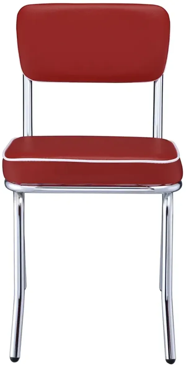 Coaster Retro Upholstered Dining Side Chair Red