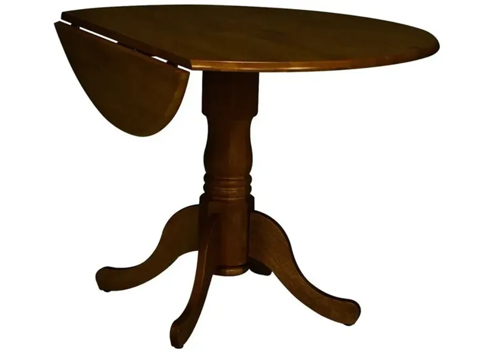 John Thomas Dining Essentials Round Drop Leaf Pedestal Table in Espresso