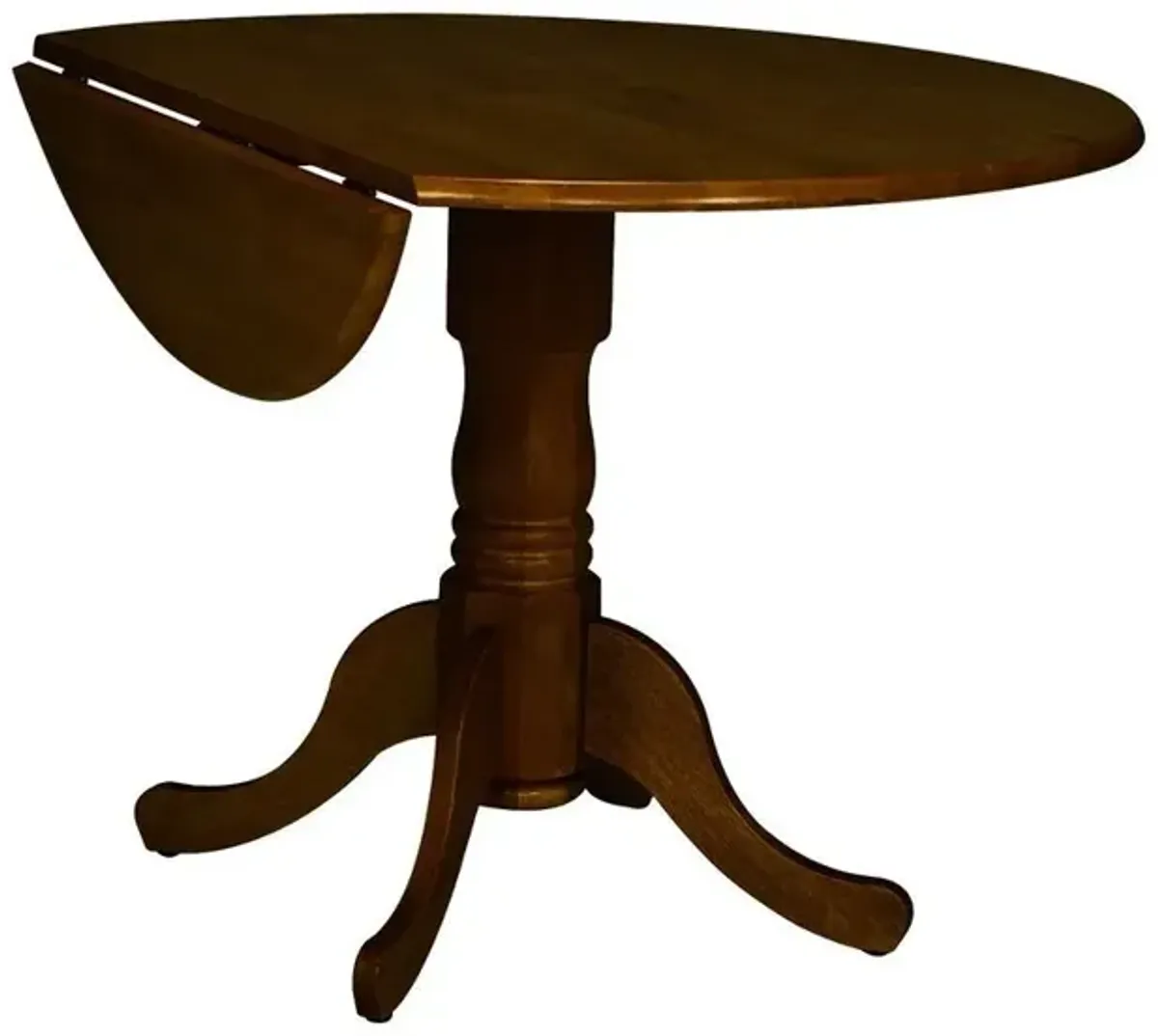 John Thomas Dining Essentials Round Drop Leaf Pedestal Table in Espresso