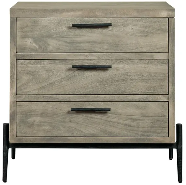 Hekman 3-Drawer Night Stand Gray Bedford Park