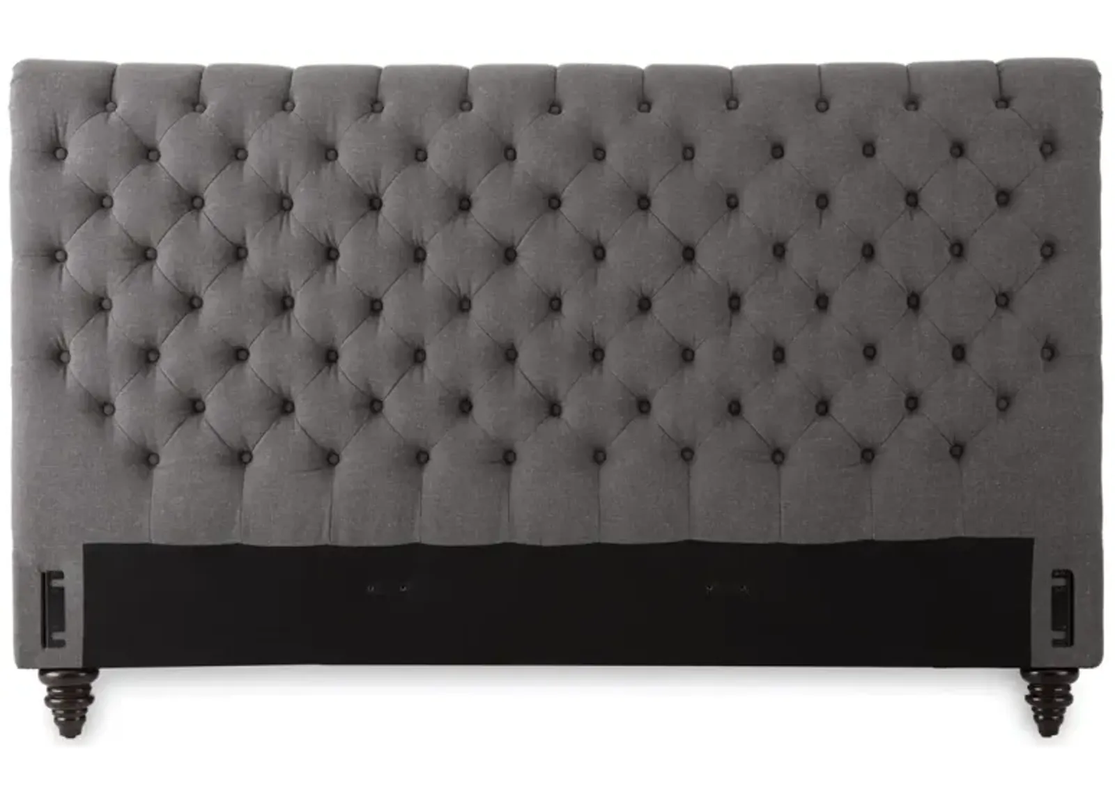 Steve Silver Charcoal Gray Tufted Upholstered Headboard with Nailhead Trim