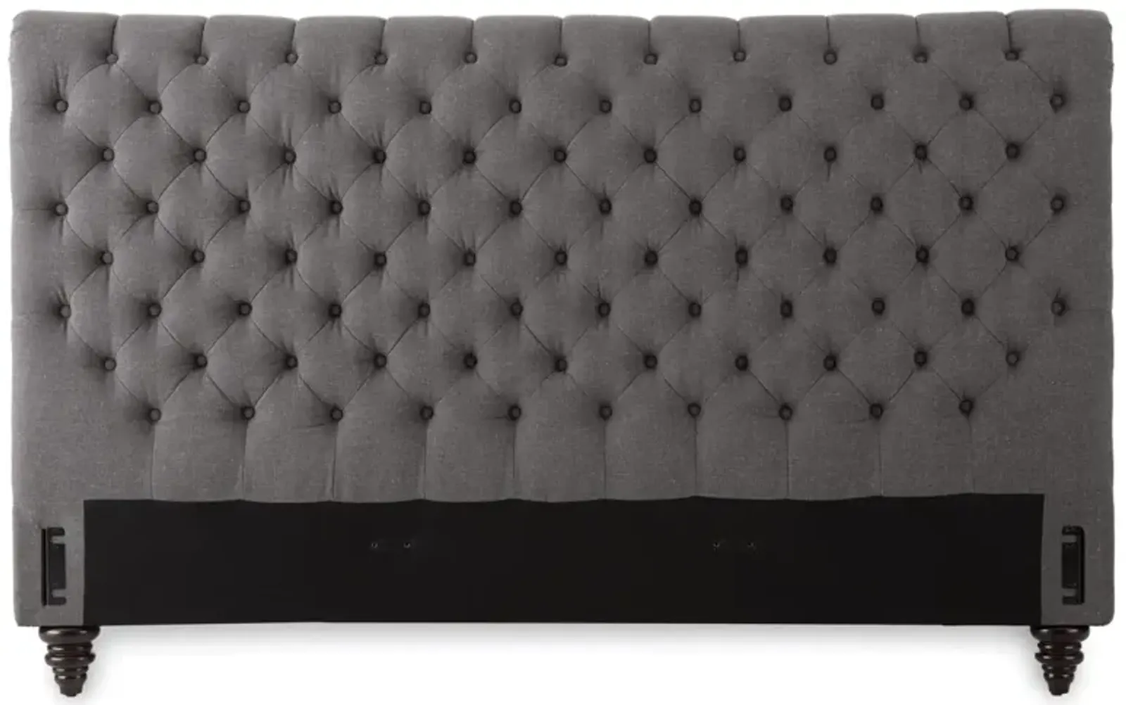 Steve Silver Charcoal Gray Tufted Upholstered Headboard with Nailhead Trim