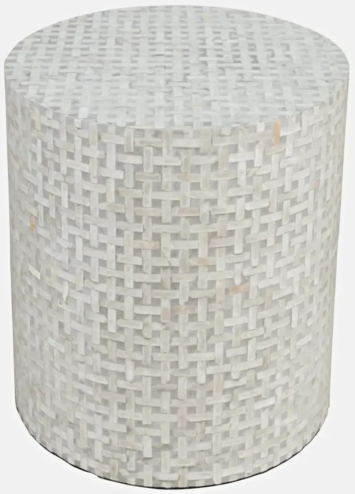 Jofran Capri Small Accent Table Grey Basket Weave