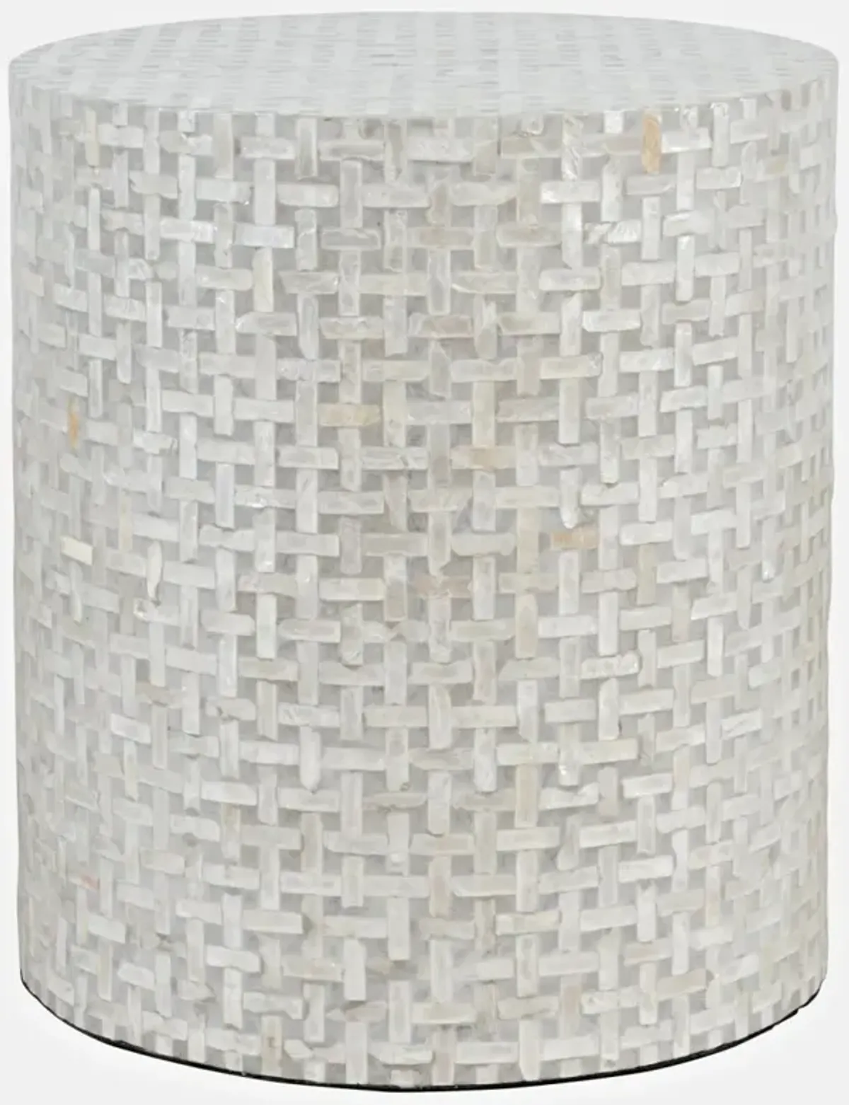 Jofran Capri Small Accent Table Grey Basket Weave