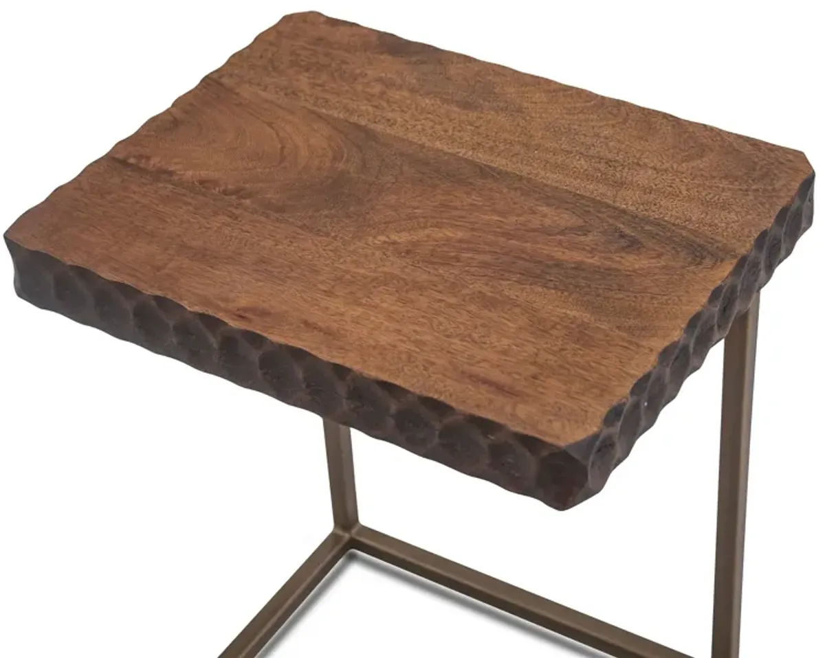 Home Trends Design Santa Cruz Two-Tone Mango Wood Modern Side Table