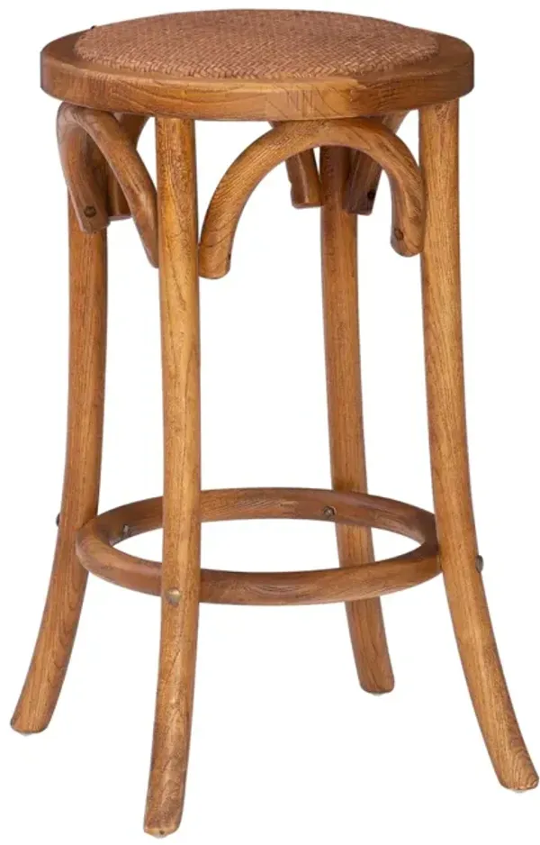 Linon Rae Walnut Backless Counter Stool