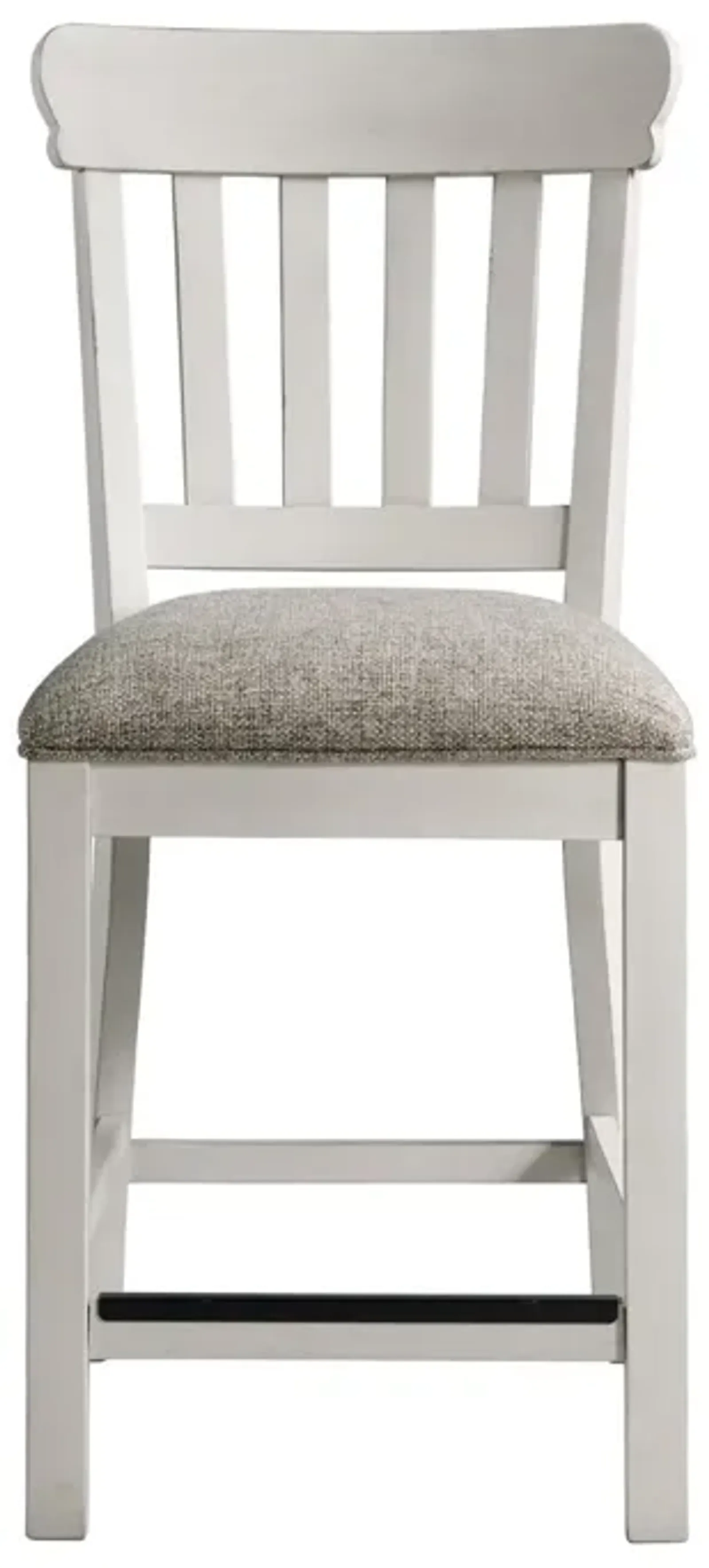 Intercon Drake Two-Toned Rustic White & French Oak Upholstered Counter-Height Slat Stool