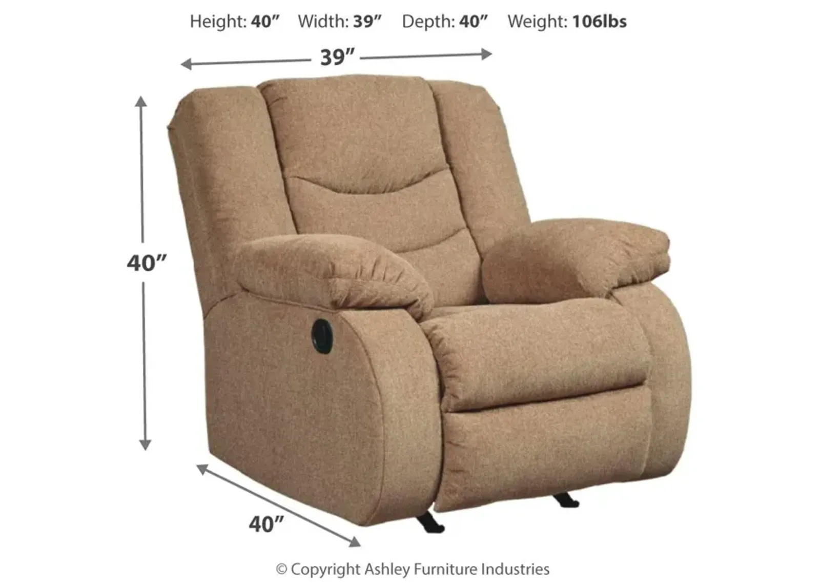 Ashley Tulen Mocha Rocker Recliner