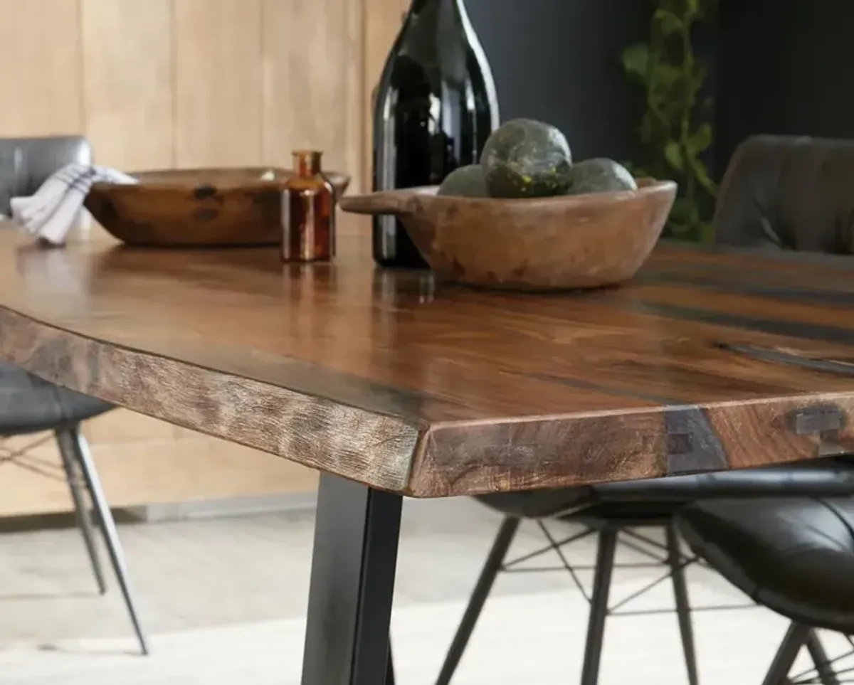 Coaster Ditman 80 Inch Live Edge Dining Table Grey Sheesham