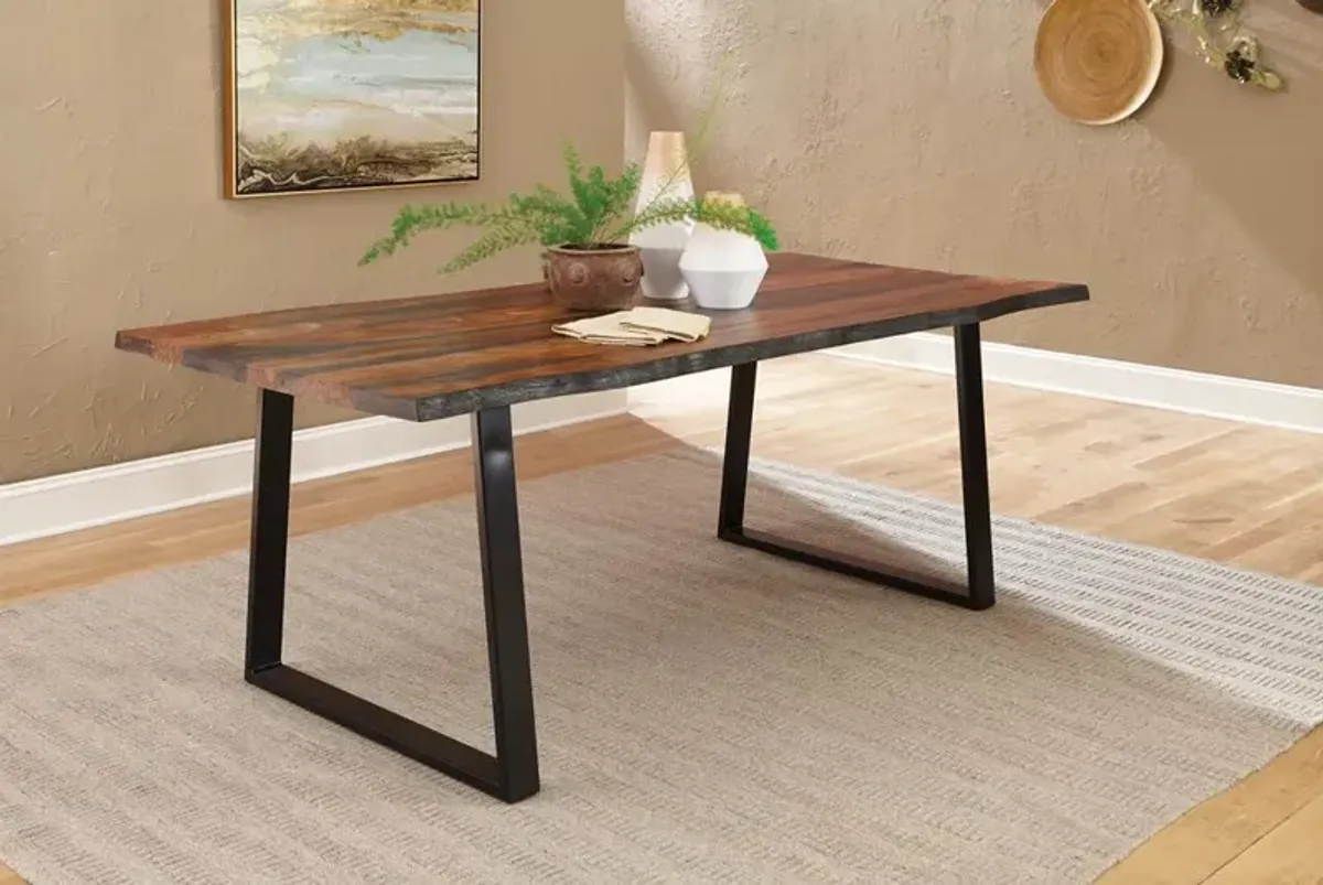 Coaster Ditman 80 Inch Live Edge Dining Table Grey Sheesham