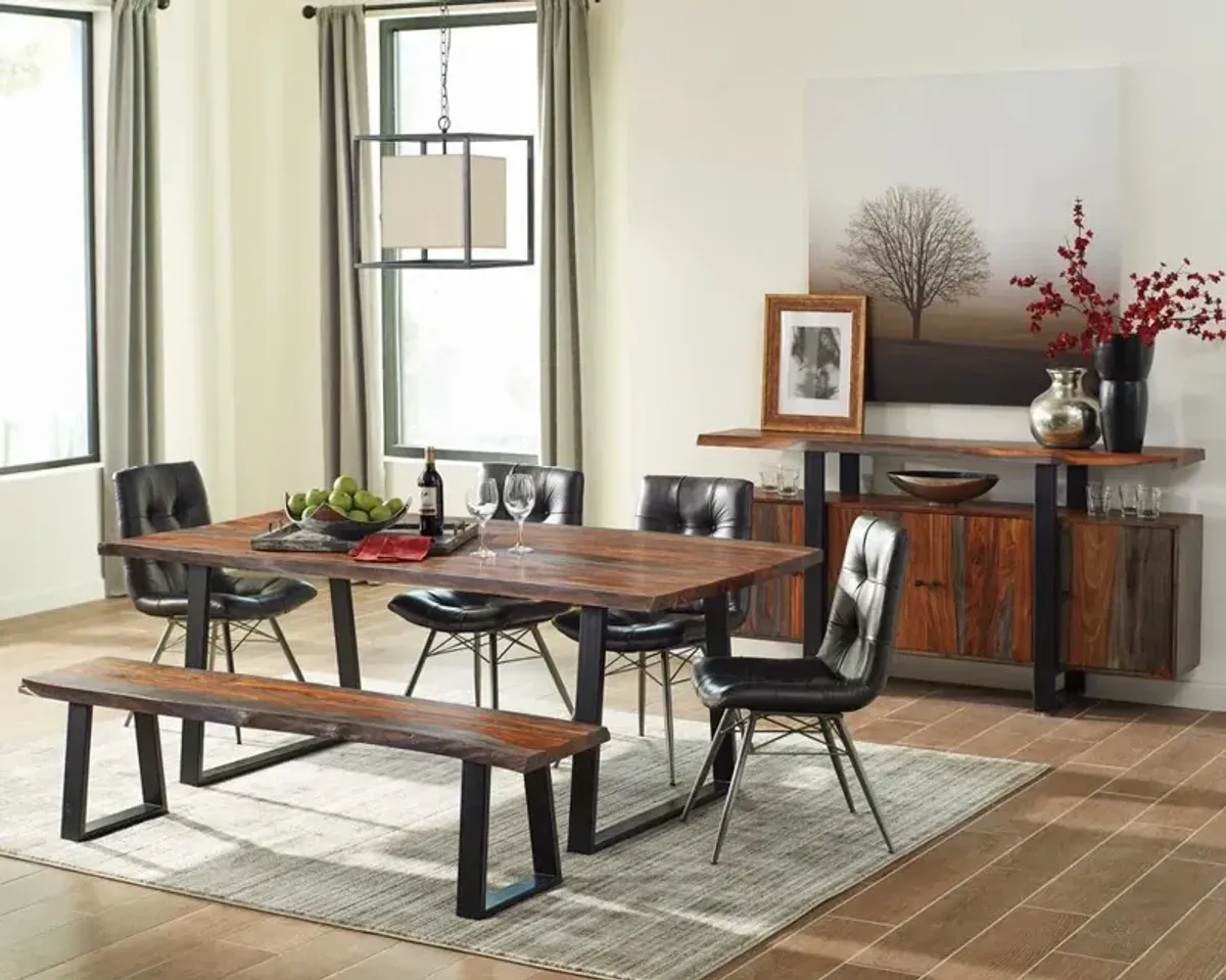 Coaster Ditman 80 Inch Live Edge Dining Table Grey Sheesham