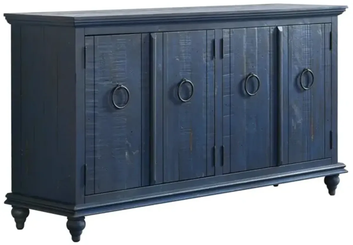 Martin Svensson Garden District Solid Wood TV Stand in Rustic Blue