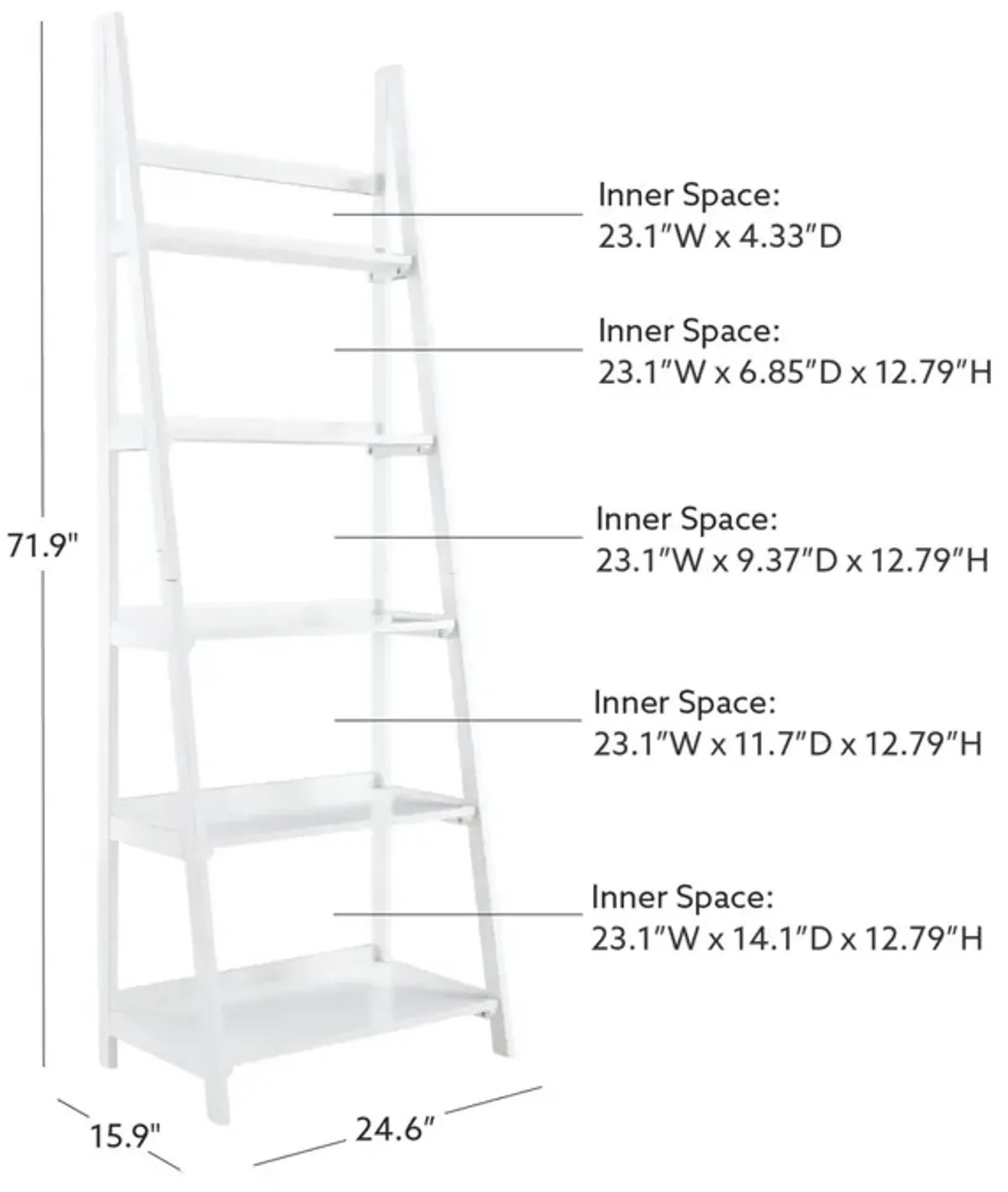 Linon Charlotte White Bookcase