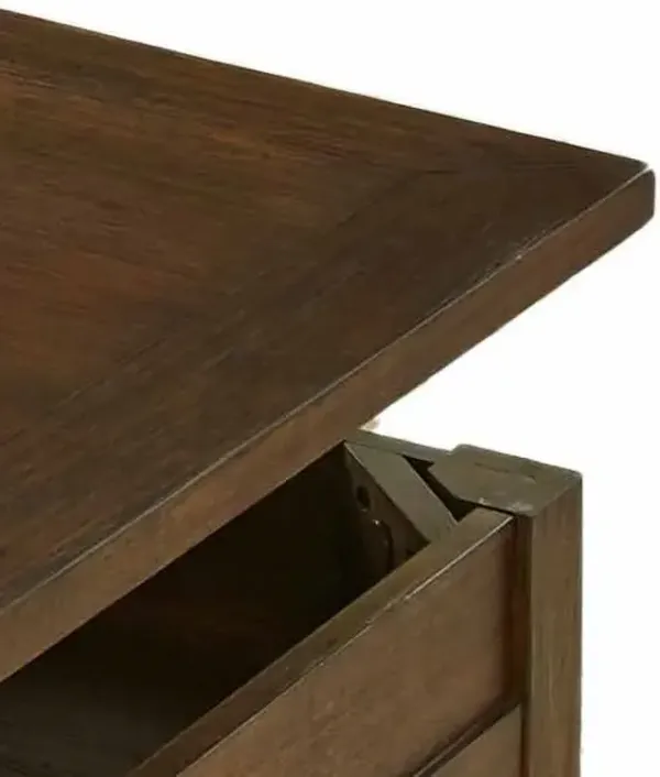 Steve Silver Lenka Lift-Top Cocktail Table With Casters In Rich Mocha Oak