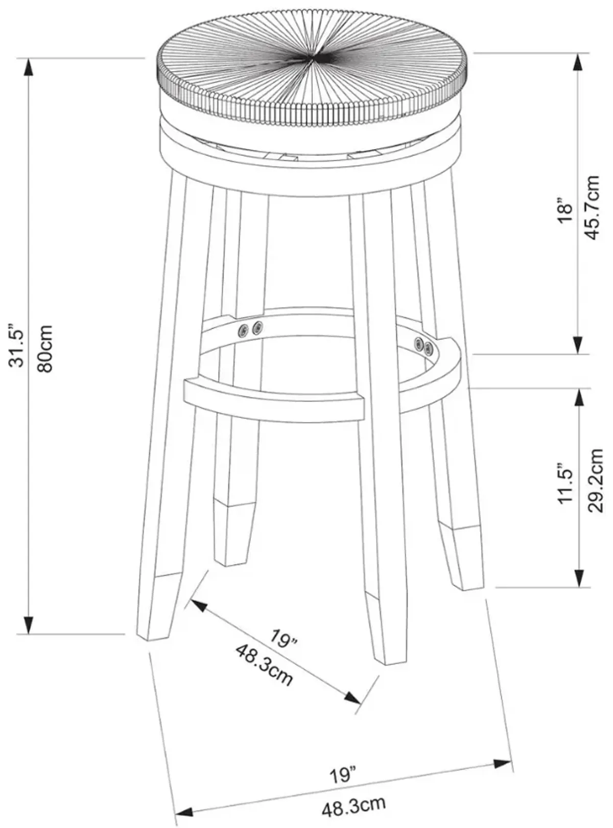 Powell Morgan Bar Stool Navy Blue