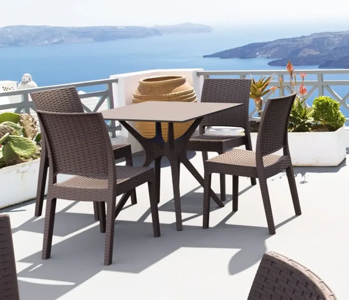 Compamia Ibiza Outdoor Dining Set 5-Piece Square Brown