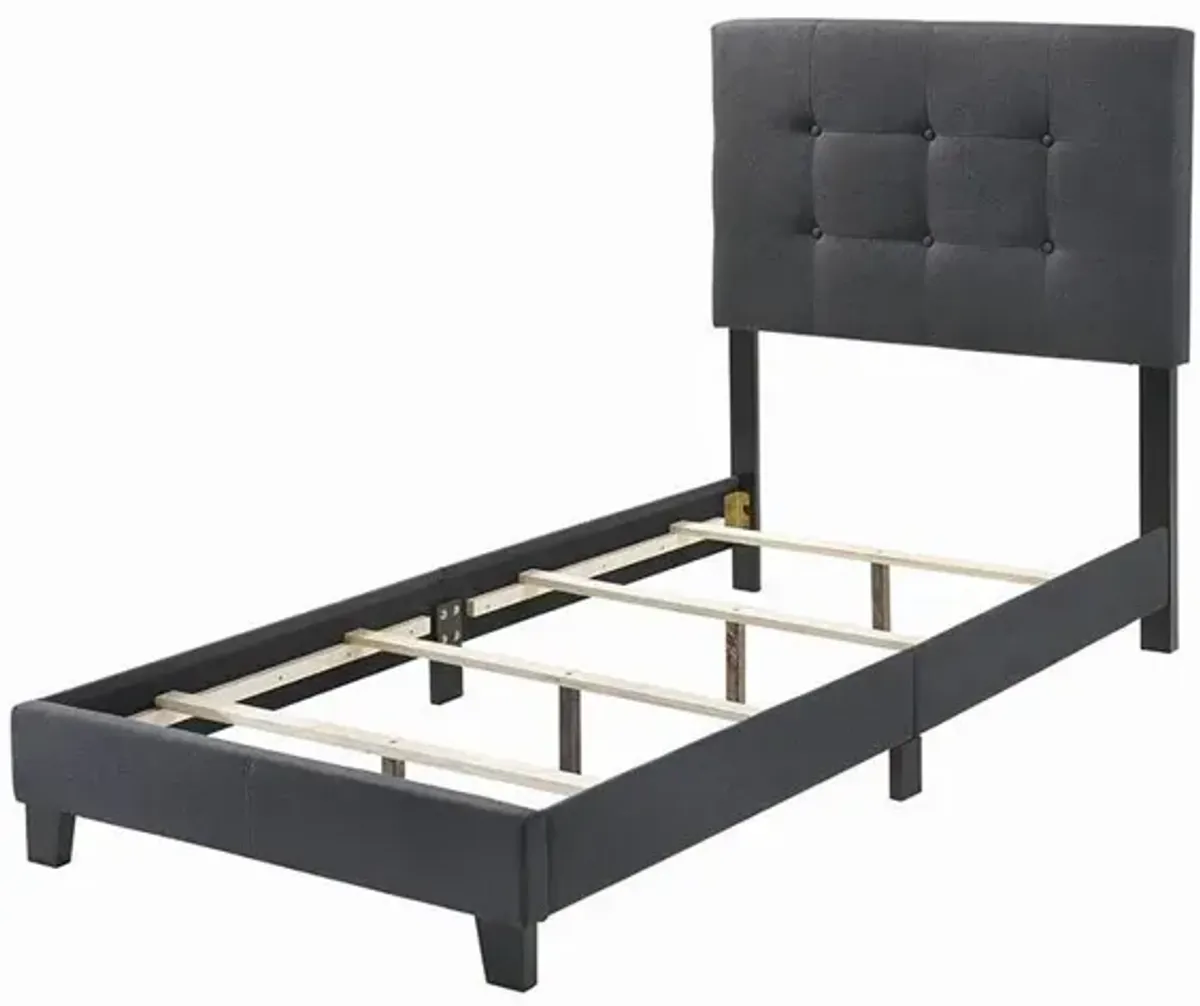 Coaster Mapes Upholstered Twin Panel Bed Charcoal