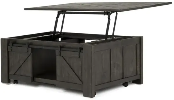 Magnussen Garrett Weathered Charcoal Rectangular Lift-Top Cocktail Table with Casters
