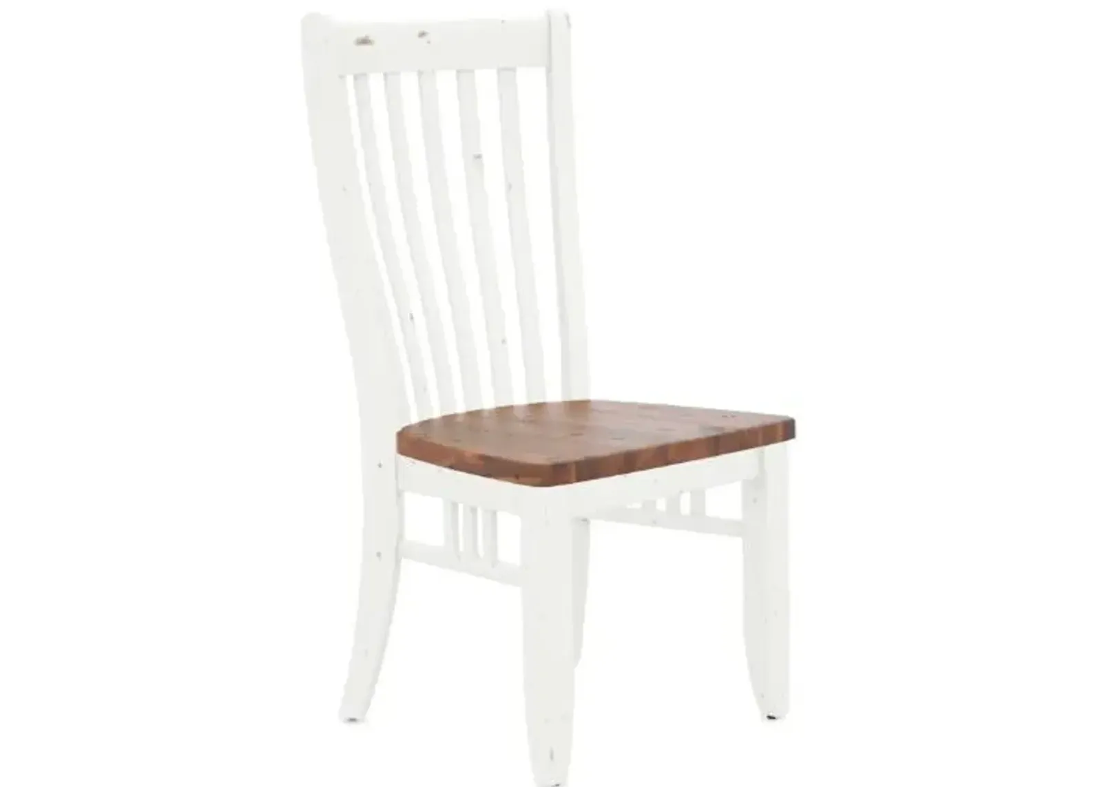 Canadel Champlain Dove White Dining Chair with Sprice Washed Distressed Seat