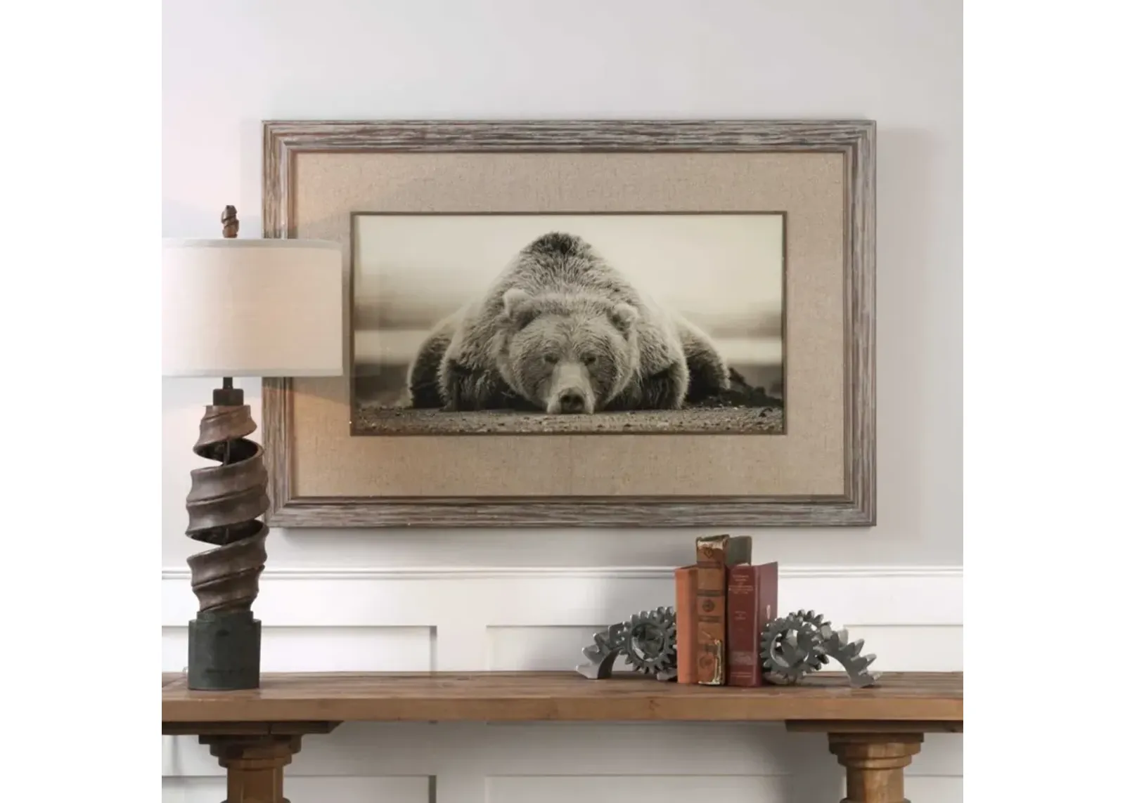 Uttermost Deep Sleep Sepia Bear Print Wall Art