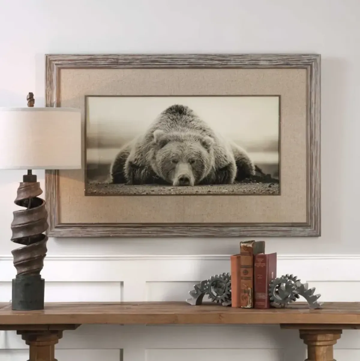 Uttermost Deep Sleep Sepia Bear Print Wall Art