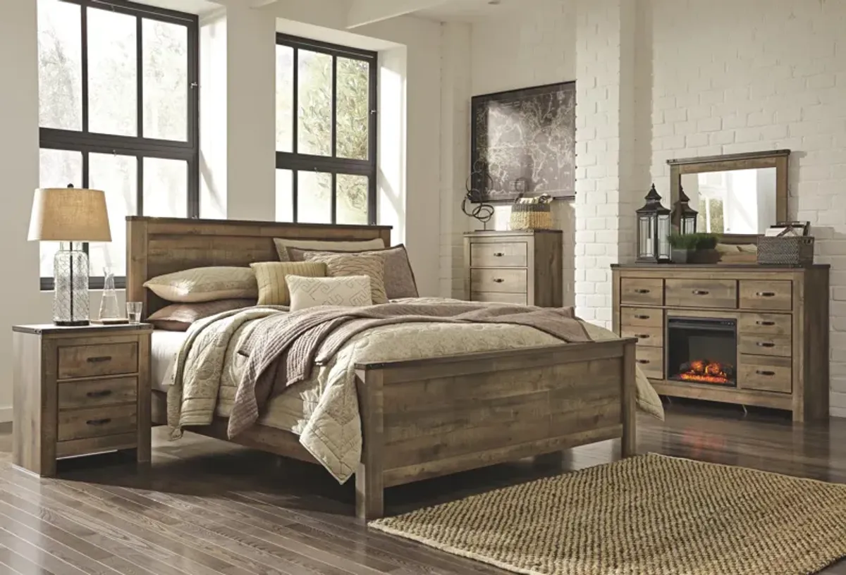 Ashley Trinell Rustic Brown King Panel Bed