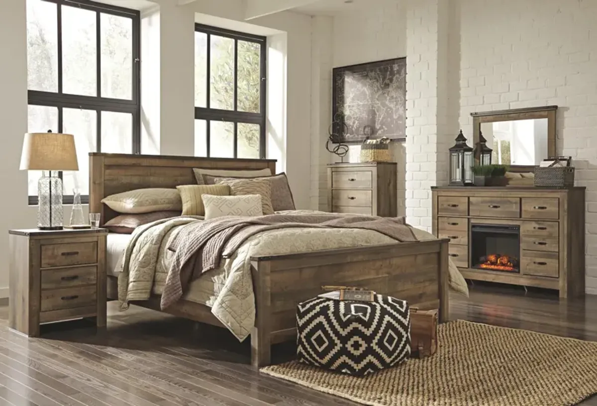 Ashley Trinell Rustic Brown King Panel Bed