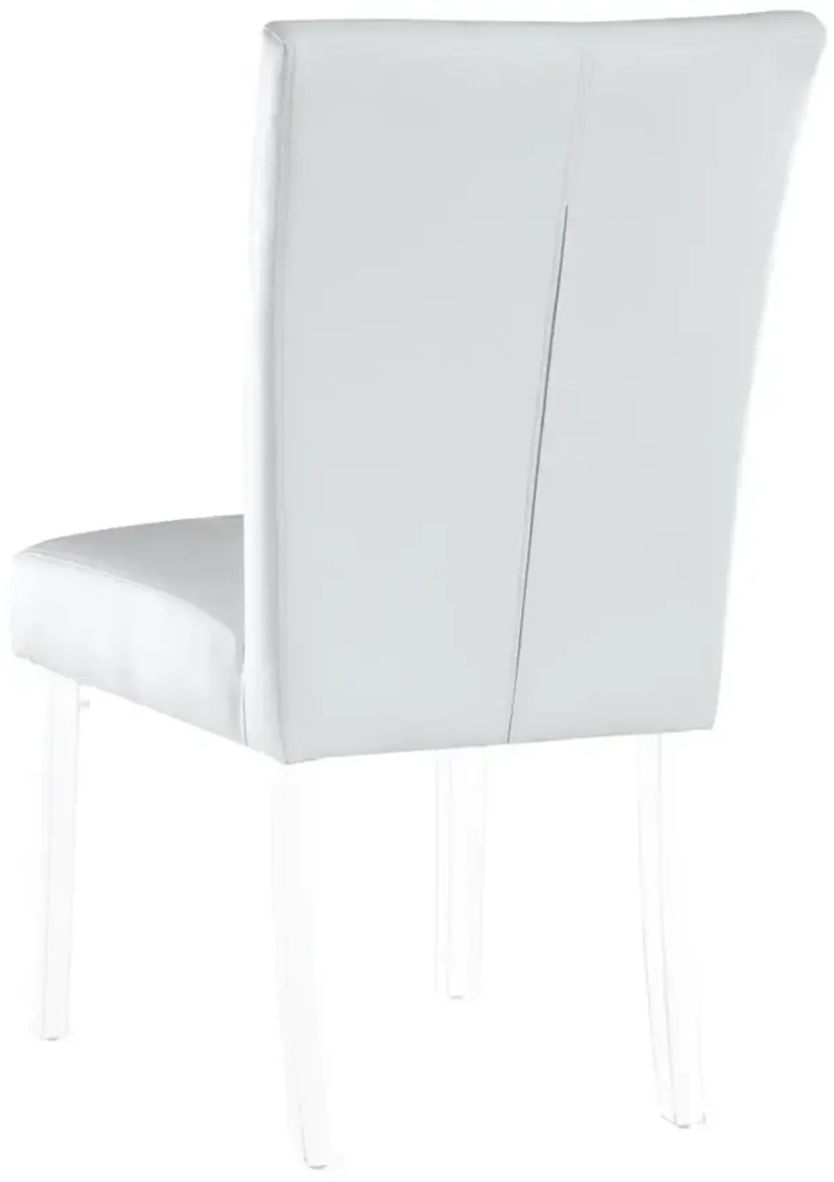 Chintaly White Contemporary Curved Flare-Back Parson Side Chair