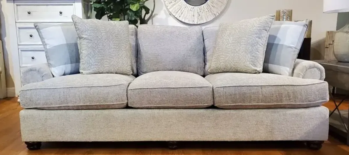 King Hickory Henson Sofa in Huskey Pearl, Buffalo Taupe, Stormy Sand