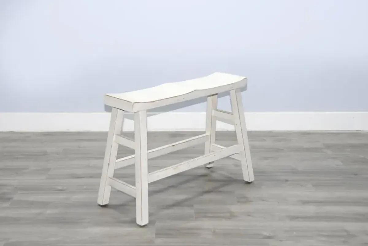 Sunny Designs Marina White Sand 24 Inch Wood Seat Counter-Height Bench