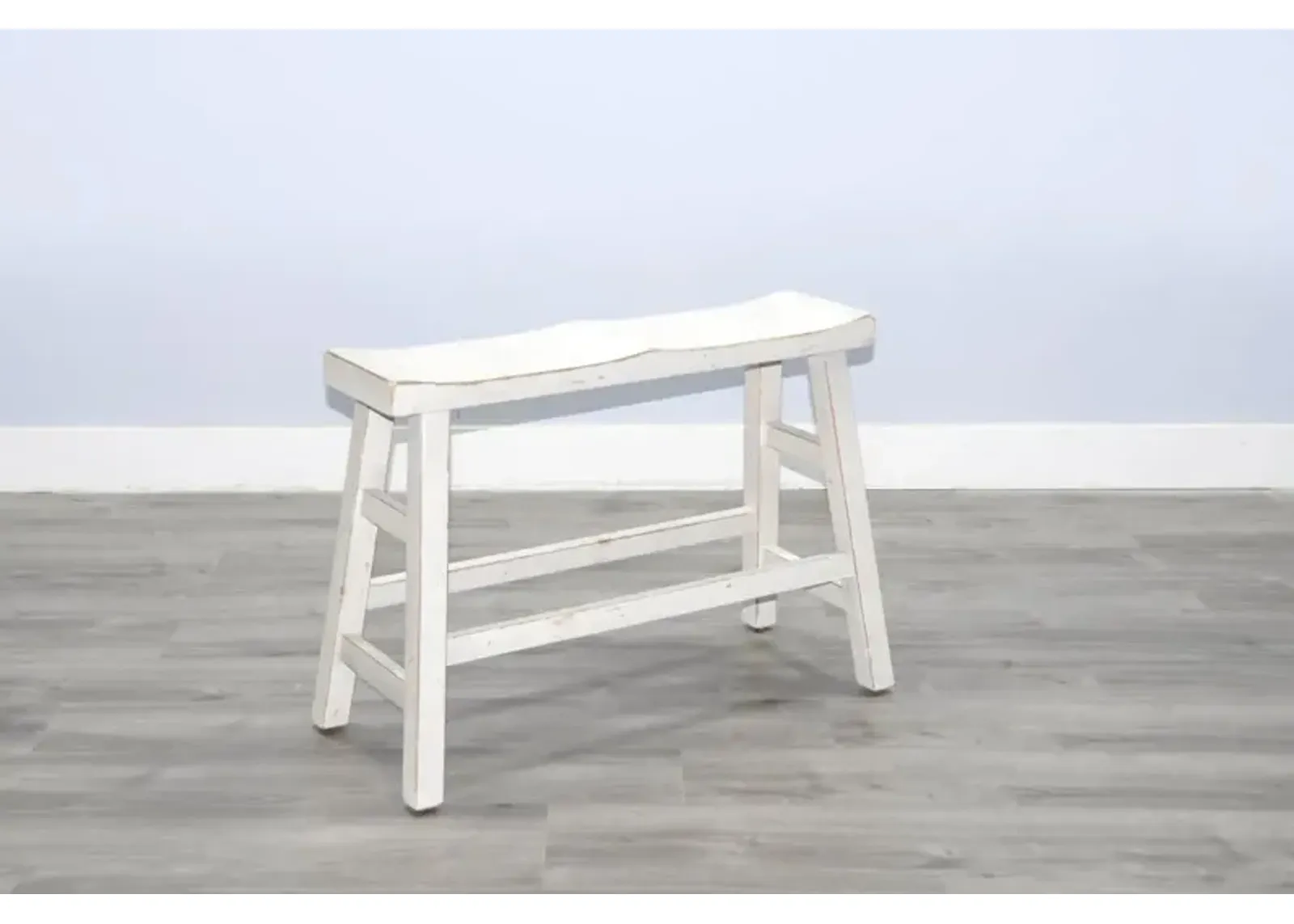 Sunny Designs Marina White Sand 24 Inch Wood Seat Counter-Height Bench