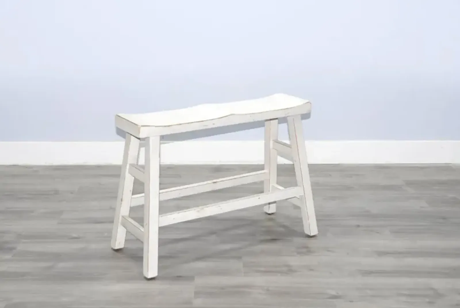 Sunny Designs Marina White Sand 24 Inch Wood Seat Counter-Height Bench