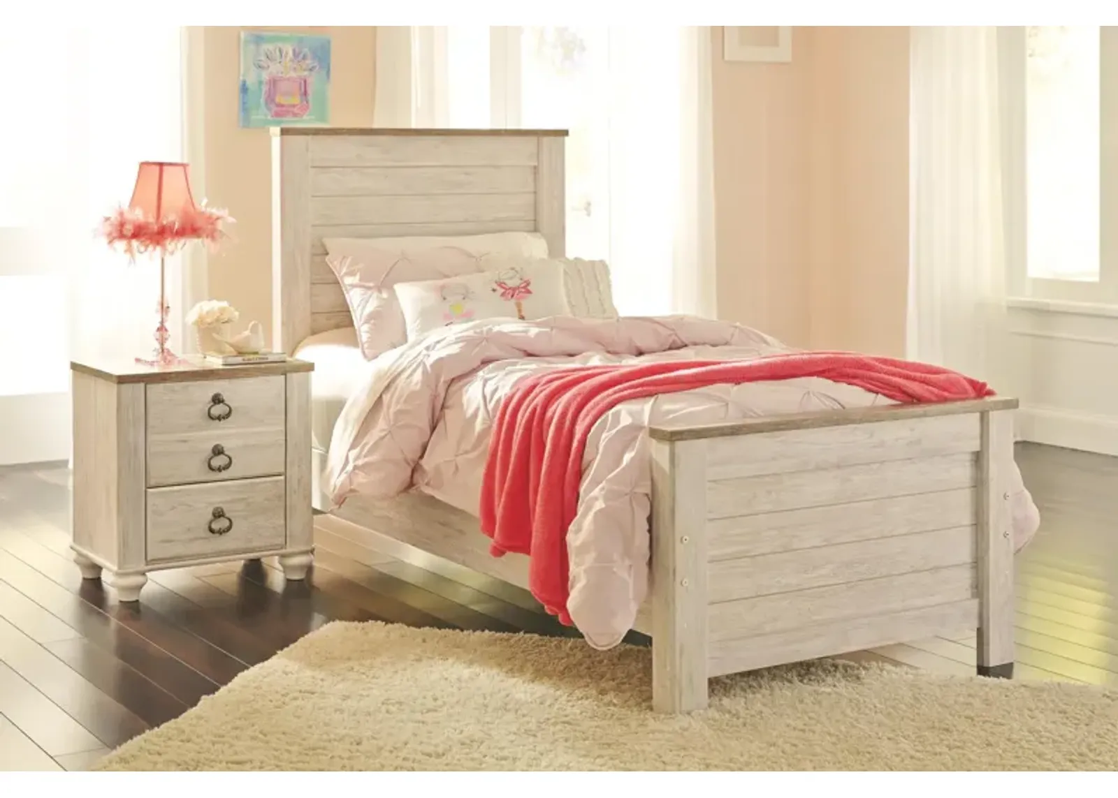 Kids/Teens Willowton Whitewash Twin Panel Bed