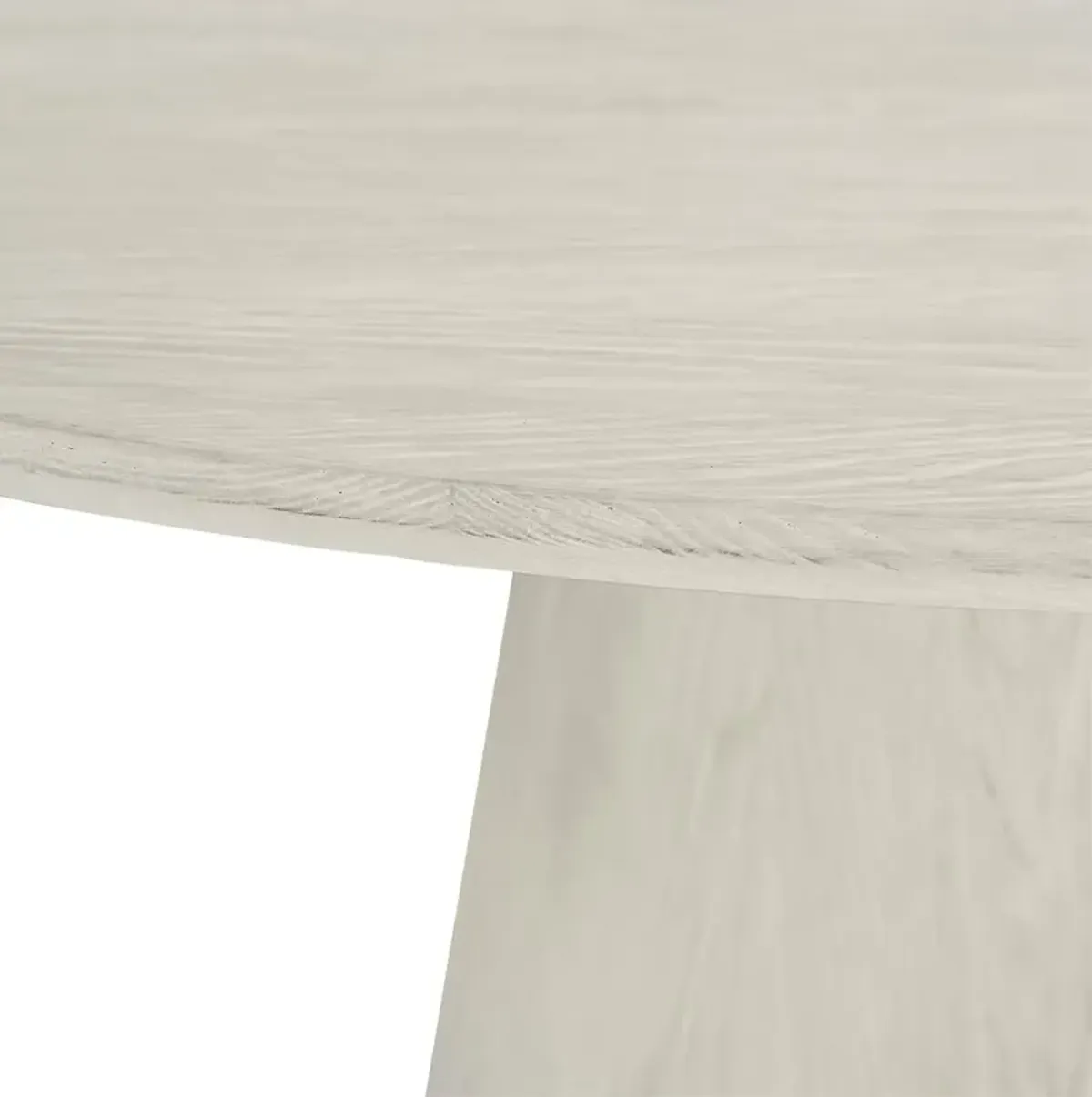 Bernhardt Alexa Sandblasted White Oak Round Dining Table in Jicama Finish