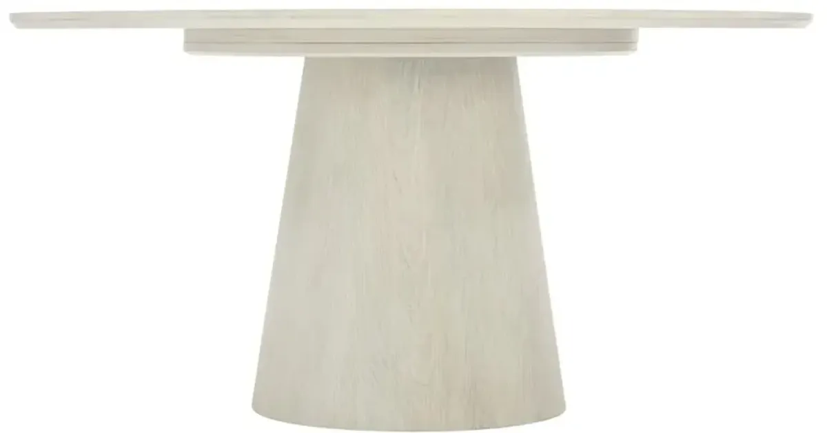 Alexa Sandblasted White Oak Round Dining Table In Jicama Finish