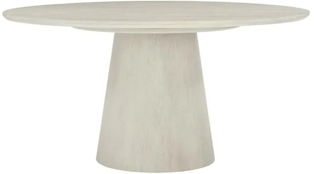 Bernhardt Alexa Sandblasted White Oak Round Dining Table in Jicama Finish