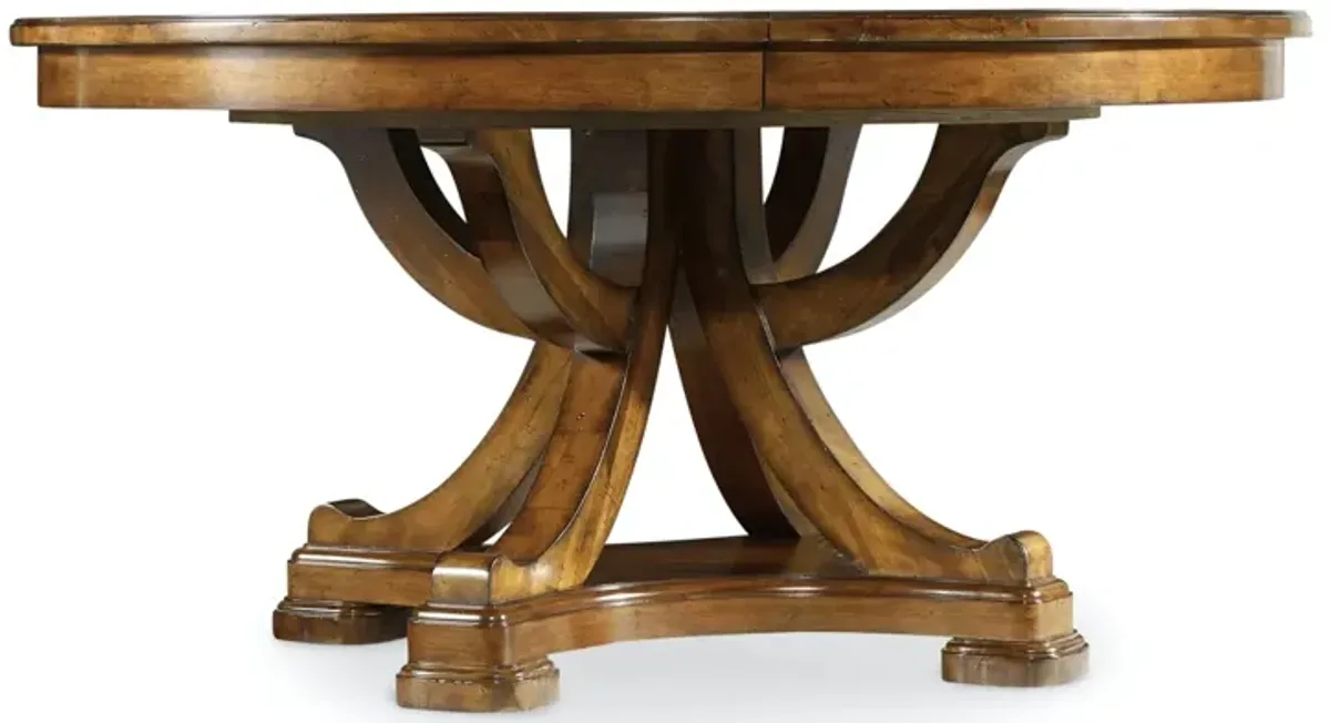 Hooker Furniture Tynecastle Round Pedestal Dining Table with One 18 Inch Leaf