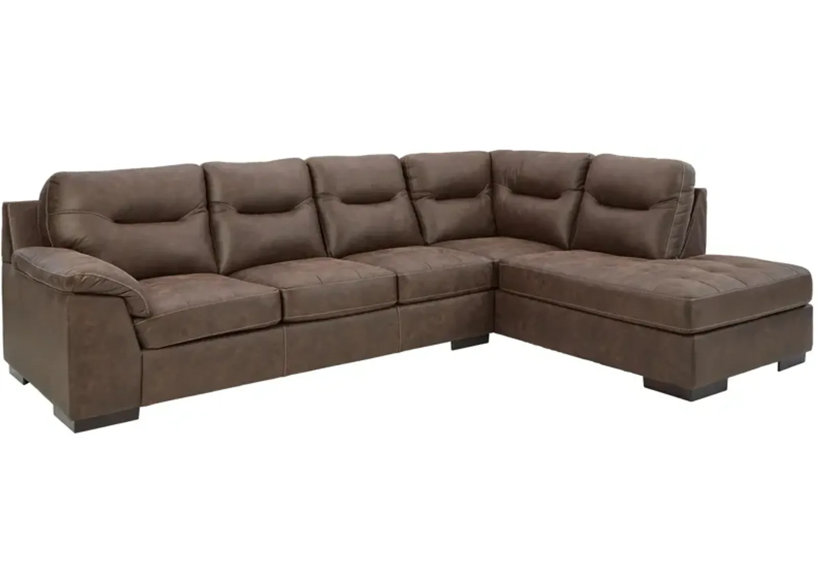 Ashley Maderla 2-Piece Sectional with Chaise Right-Arm Facing Walnut