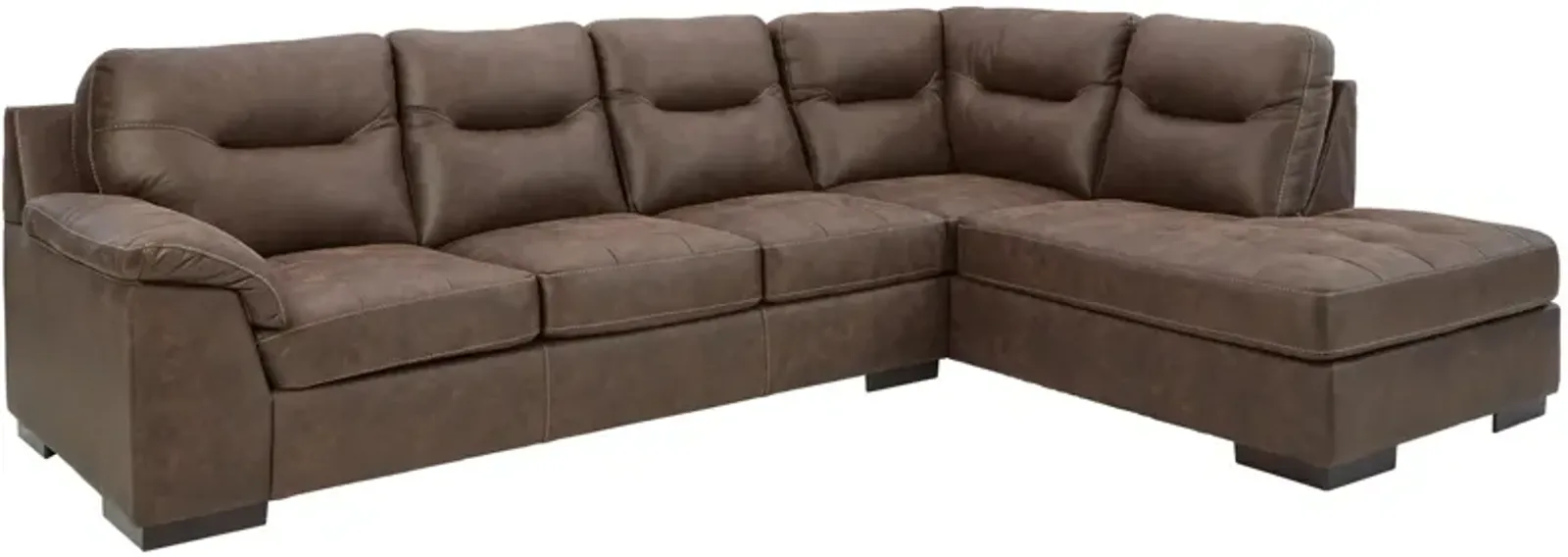 Ashley Maderla 2-Piece Sectional with Chaise Right-Arm Facing Walnut