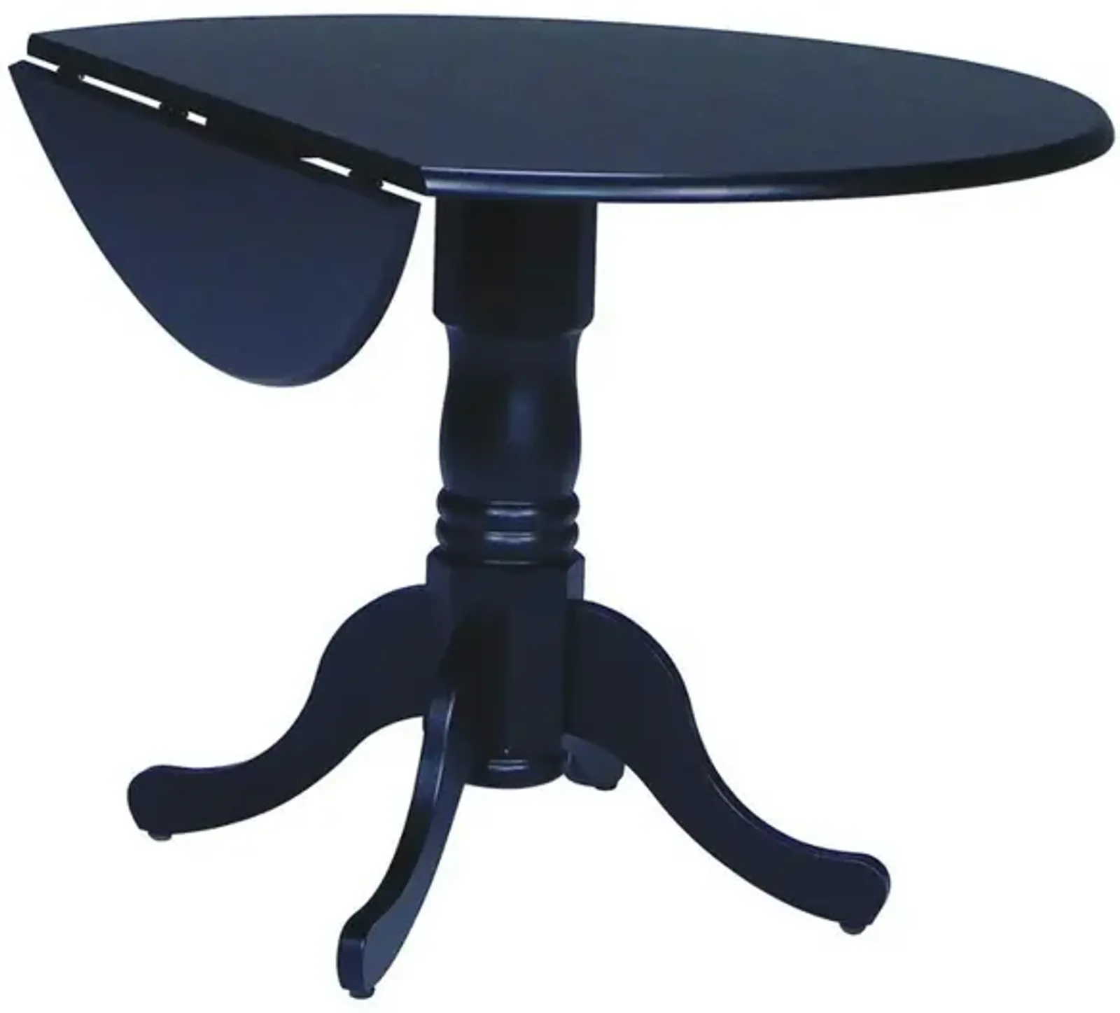 John Thomas Dining Essentials Round Drop Leaf Pedestal Table in Black