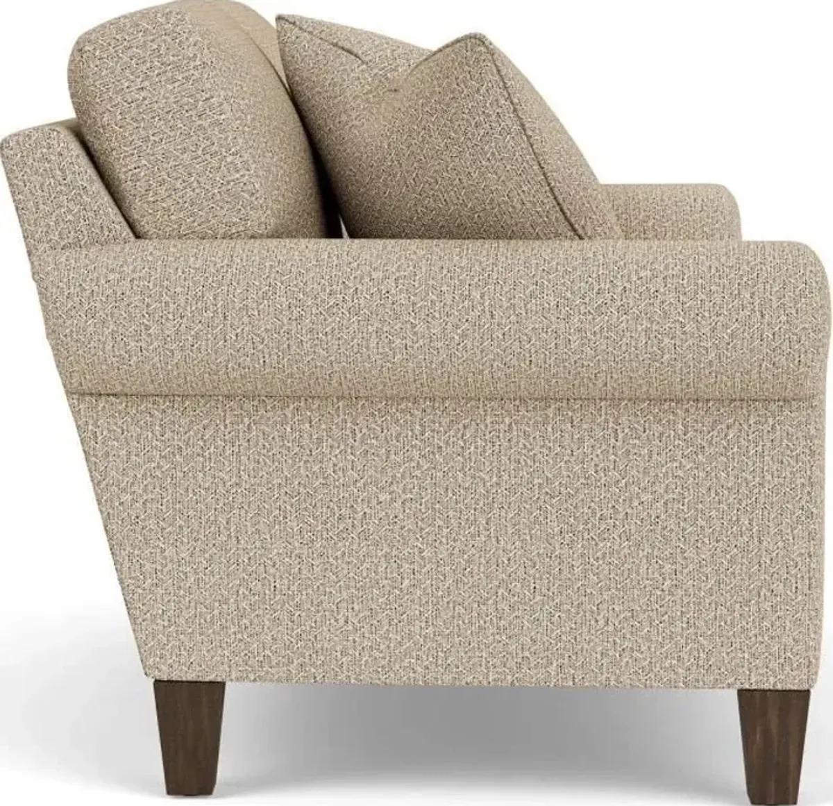 Flexsteel South Haven Rolled Arm Fossil Loveseat with Square Legs