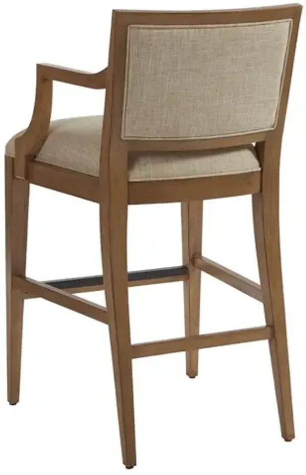 Barclay Butera by Lexington Newport Bar & Counter Stool Upholstered/Metal in Brown