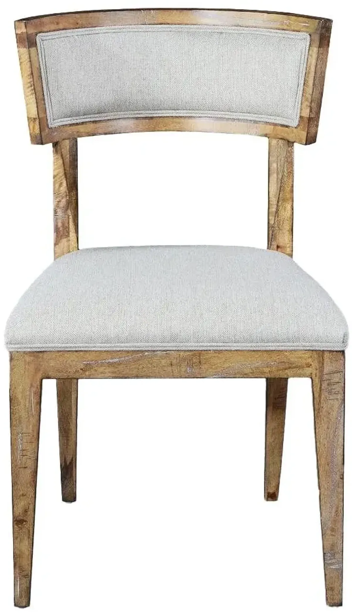 SOHO SIDE DINING CHAIR IN DISTRESSED BEACHWOOD FINISH & BEACHWOOD LINEN FABRIC