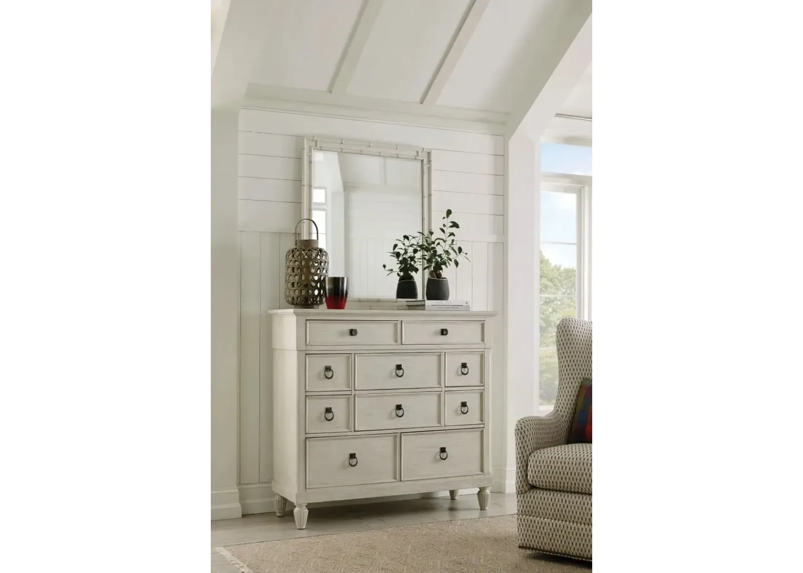 American Drew Grand Bay Egret Vida Bamboo Mirror