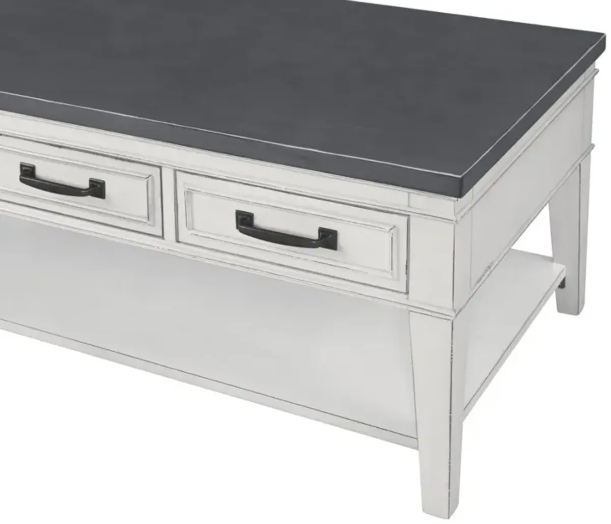 Martin Svensson Del Mar 3-Drawer Coffee Table in Antique White & Grey